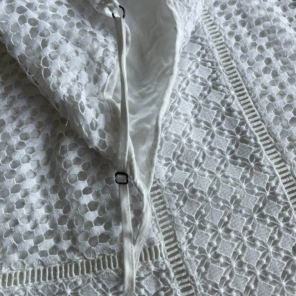 Abercrombie & Fitch White Eyelet Lace Mini Dress XS - Picture 6 of 12